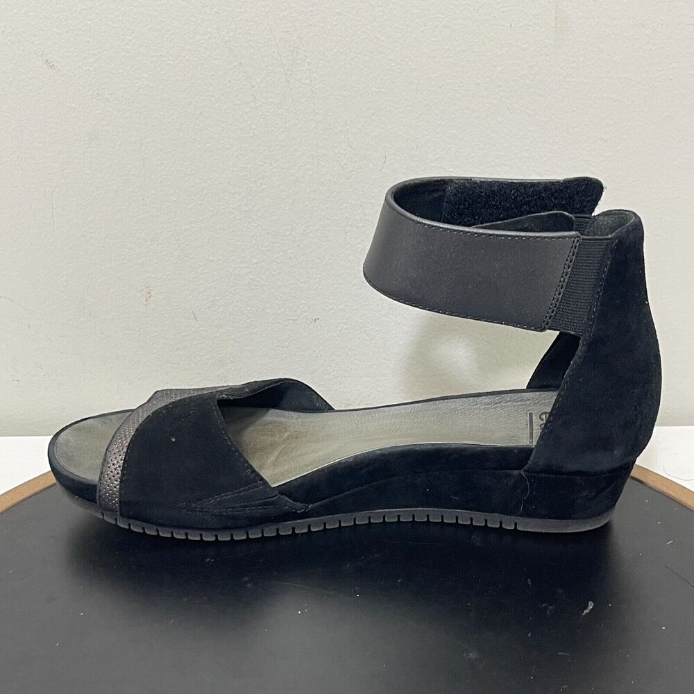 Earth Ficus Sagittarius Ankle Strap Back Sandal‎ Pewter Suede Women 10 M - Picture 6 of 11